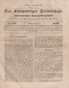 Der Königsberger Freimüthige, Nr. 109 Dienstag, 14 September 1847