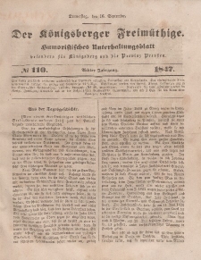 Der Königsberger Freimüthige, Nr. 110 Donnerstag, 16 September 1847