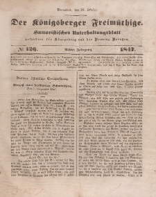 Der Königsberger Freimüthige, Nr. 126 Sonnabend, 23 Oktober 1847