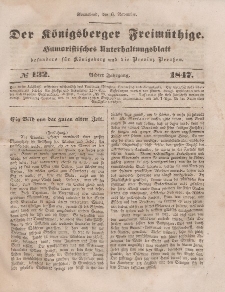 Der Königsberger Freimüthige, Nr. 132 Sonnabend, 6 November 1847