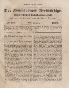 Der Königsberger Freimüthige, Nr. 135 Sonnabend, 13 November 1847