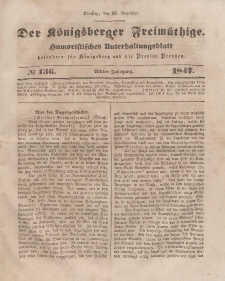 Der Königsberger Freimüthige, Nr. 136 Dienstag, 16 November 1847