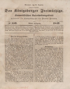 Der Königsberger Freimüthige, Nr. 150 Sonnabend, 18 Dezember 1847