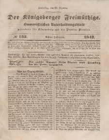 Der Königsberger Freimüthige, Nr. 152 Donnerstag, 23 Dezember 1847