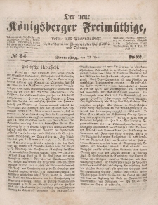 Der neue Königsberger Freimüthige, Nr. 24 Donnerstag, 22 April 1852