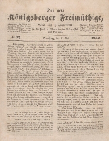 Der neue Königsberger Freimüthige, Nr. 32 Dienstag, 11 Mai 1852