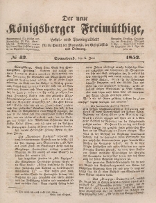 Der neue Königsberger Freimüthige, Nr. 42 Sonnabend, 5 Juni 1852