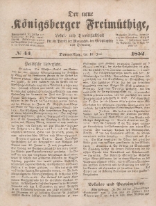 Der neue Königsberger Freimüthige, Nr. 44 Donnerstag, 10 Juni 1852