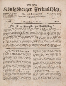 Der neue Königsberger Freimüthige, Nr. 47 Donnerstag, 17 Juni 1852