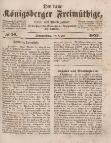 Der neue Königsberger Freimüthige, Nr. 56 Donnerstag, 8 Juli 1852