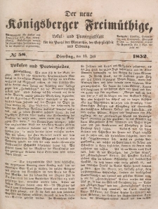 Der neue Königsberger Freimüthige, Nr. 58 Dienstag, 13 Juli 1852