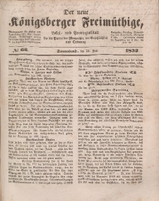 Der neue Königsberger Freimüthige, Nr. 66 Sonnabend, 31 Juli 1852