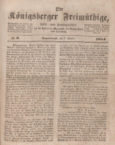 Der Königsberger Freimüthige, Nr. 3 Sonnabend, 7 Januar 1854