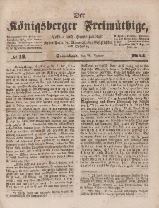 Der Königsberger Freimüthige, Nr. 12 Sonnabend, 28 Januar 1854