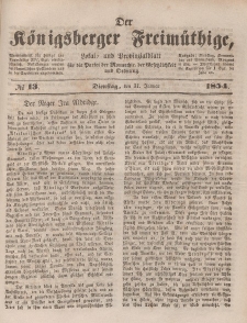Der Königsberger Freimüthige, Nr. 13 Dienstag, 31 Januar 1854