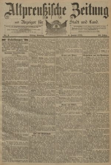 Altpreussische Zeitung, Nr. 3 Sonntag 4 Januar 1891, 43. Jahrgang