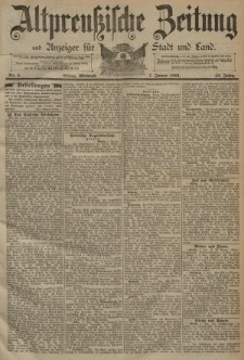 Altpreussische Zeitung, Nr. 5 Mittwoch 7 Januar 1891, 43. Jahrgang