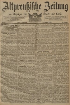 Altpreussische Zeitung, Nr. 6 Donnerstag 8 Januar 1891, 43. Jahrgang