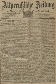 Altpreussische Zeitung, Nr. 8 Sonnabend 10 Januar 1891, 43. Jahrgang