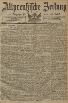 Altpreussische Zeitung, Nr. 10 Dienstag 13 Januar 1891, 43. Jahrgang