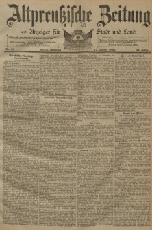 Altpreussische Zeitung, Nr. 11 Mittwoch 14 Januar 1891, 43. Jahrgang