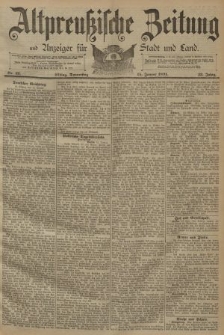 Altpreussische Zeitung, Nr. 12 Donnerstag 15 Januar 1891, 43. Jahrgang