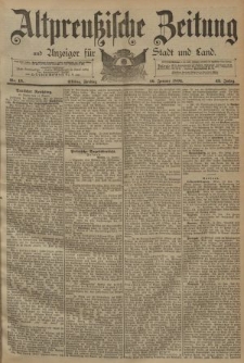 Altpreussische Zeitung, Nr. 13 Freitag 16 Januar 1891, 43. Jahrgang