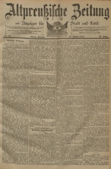 Altpreussische Zeitung, Nr. 15 Sonntag 18 Januar 1891, 43. Jahrgang