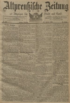 Altpreussische Zeitung, Nr. 16 Dienstag 20 Januar 1891, 43. Jahrgang