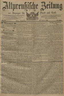 Altpreussische Zeitung, Nr. 18 Donnerstag 22 Januar 1891, 43. Jahrgang