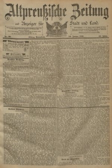 Altpreussische Zeitung, Nr. 20 Sonnabend 24 Januar 1891, 43. Jahrgang
