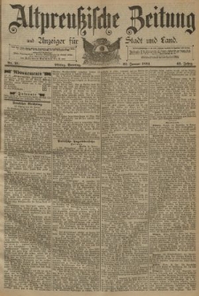 Altpreussische Zeitung, Nr. 21 Sonntag 25 Januar 1891, 43. Jahrgang