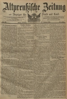 Altpreussische Zeitung, Nr. 22 Dienstag 27 Januar 1891, 43. Jahrgang