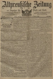 Altpreussische Zeitung, Nr. 27 Sonntag 1 Februar 1891, 43. Jahrgang