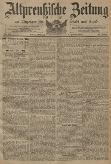 Altpreussische Zeitung, Nr. 29 Mittwoch 4 Februar 1891, 43. Jahrgang