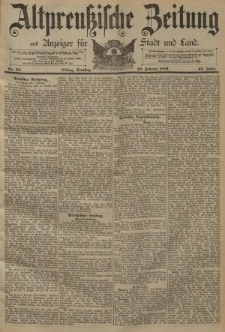 Altpreussische Zeitung, Nr. 34 Dienstag 10 Februar 1891, 43. Jahrgang