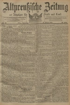 Altpreussische Zeitung, Nr. 36 Donnerstag 12 Februar 1891, 43. Jahrgang