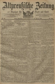 Altpreussische Zeitung, Nr. 38 Sonnabend 14 Februar 1891, 43. Jahrgang