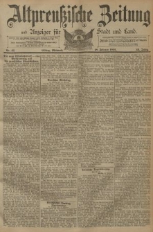 Altpreussische Zeitung, Nr. 41 Mittwoch 18 Februar 1891, 43. Jahrgang