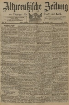Altpreussische Zeitung, Nr. 43 Freitag 20 Februar 1891, 43. Jahrgang