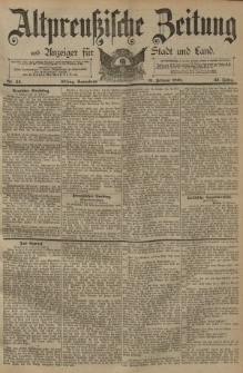 Altpreussische Zeitung, Nr. 44 Sonnabend 21 Februar 1891, 43. Jahrgang