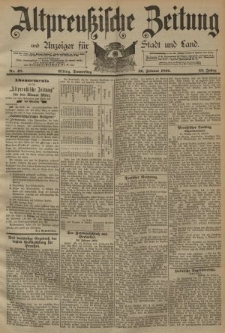 Altpreussische Zeitung, Nr. 48 Donnerstag 26 Februar 1891, 43. Jahrgang