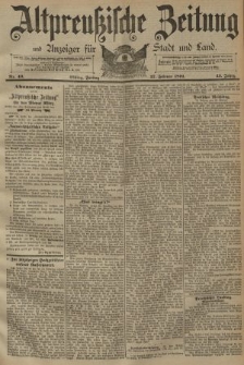 Altpreussische Zeitung, Nr. 49 Freitag 27 Februar 1891, 43. Jahrgang