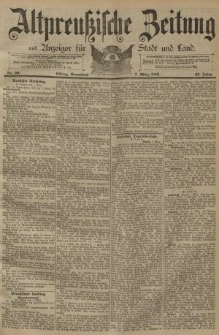 Altpreussische Zeitung, Nr. 56 Sonnabend 7 März 1891, 43. Jahrgang