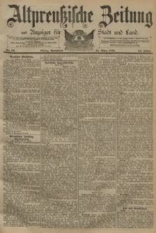 Altpreussische Zeitung, Nr. 62 Sonnabend 14 März 1891, 43. Jahrgang