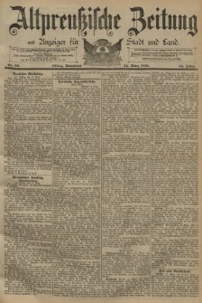 Altpreussische Zeitung, Nr. 62 Sonnabend 14 März 1891, 43. Jahrgang