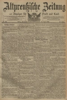 Altpreussische Zeitung, Nr. 90 Sonnabend 18 April 1891, 43. Jahrgang