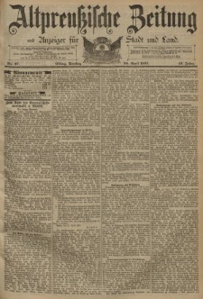 Altpreussische Zeitung, Nr. 97 Dienstag 28 April 1891, 43. Jahrgang