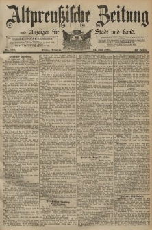 Altpreussische Zeitung, Nr. 108 Dienstag 12 Mai 1891, 43. Jahrgang