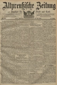Altpreussische Zeitung, Nr. 109 Mittwoch 13 Mai 1891, 43. Jahrgang